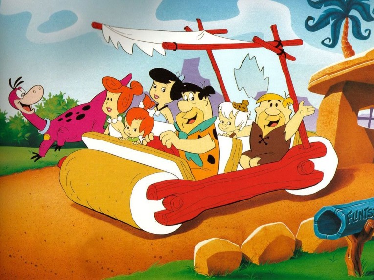 A still from classic animated family, the Flintstones