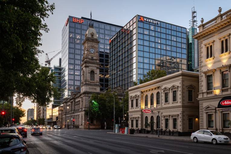 Australian Institute of Architects SA City of Adelaide Prize finalist - Adelaide GPO Marriott Hotel - exterior shown