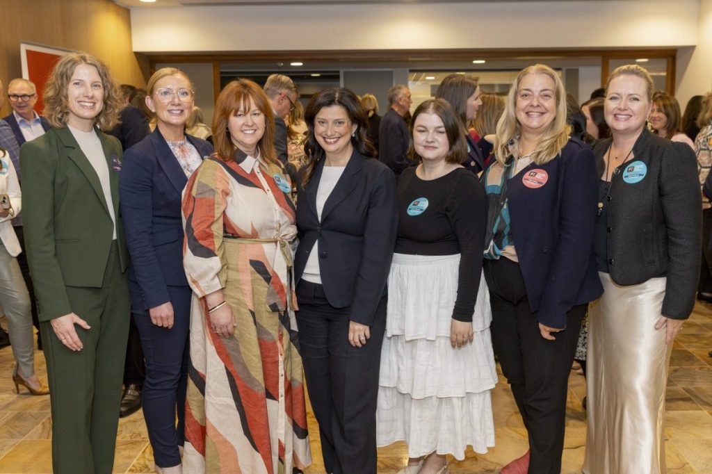 Rebecca Fraser, Vivienne Pitman, WINN President Paula Turbill, Minister for Small and Family Business Andrea Michaels, Jessica Tilbrook - Glow Group, Judy Halliday and Kelly Jamieson