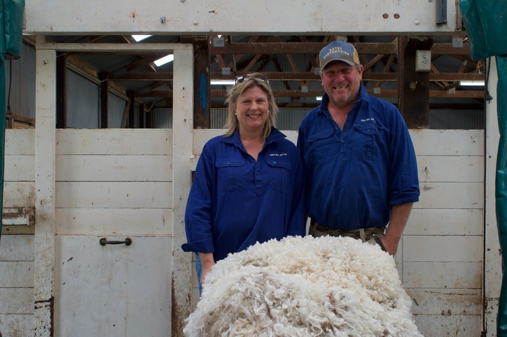 Anthea and Justin Lines of Lines Gum Hill Poll Merinos in Burra, a South Australian AgTown