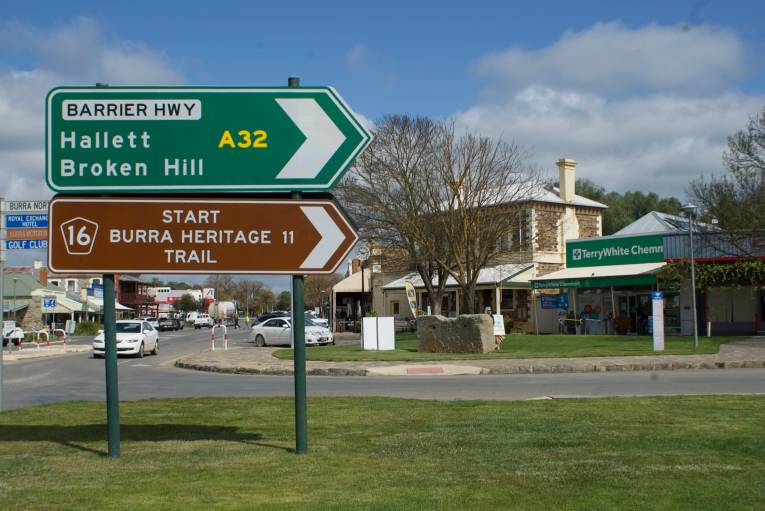 Burra Heritage Trail signage in the AgTown