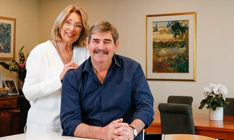 Les and Jane Burdett at their West Beach home. Photograph: Ben Kelly.