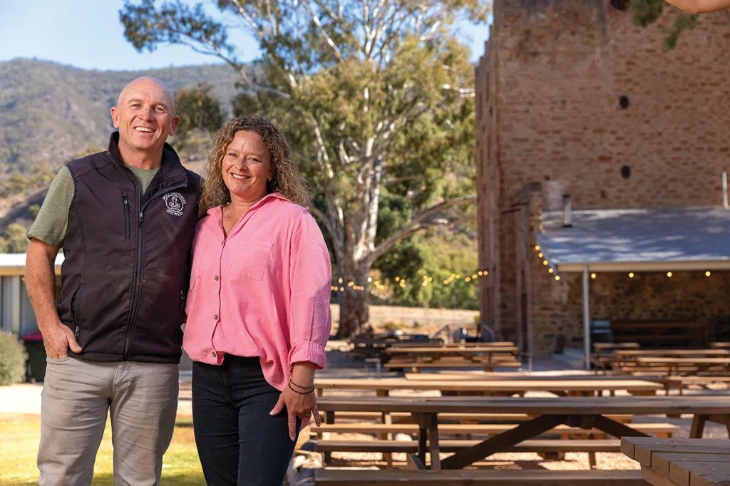 Dale and Michelle Hobbs have carried out extensive renovations to historic buildings in Melrose to create Jacka Brothers Brewery. Photograph: Ben Kelly.