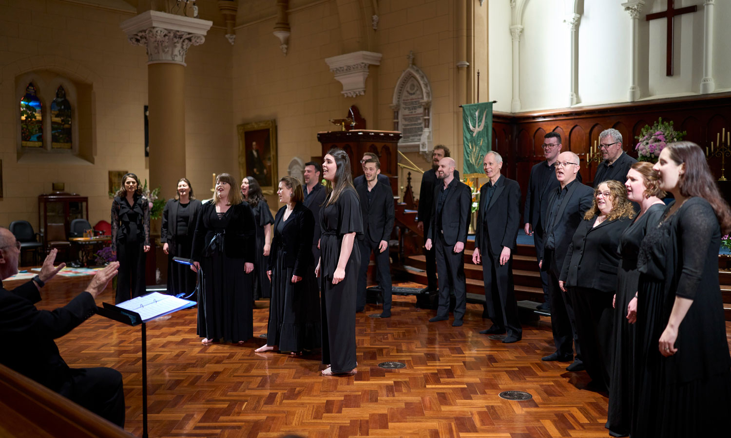 The Adelaide Chamber Singers perform their 'Elemental' concert at Pilgrim Uniting Church. Photo: Sam Roberts / supplied