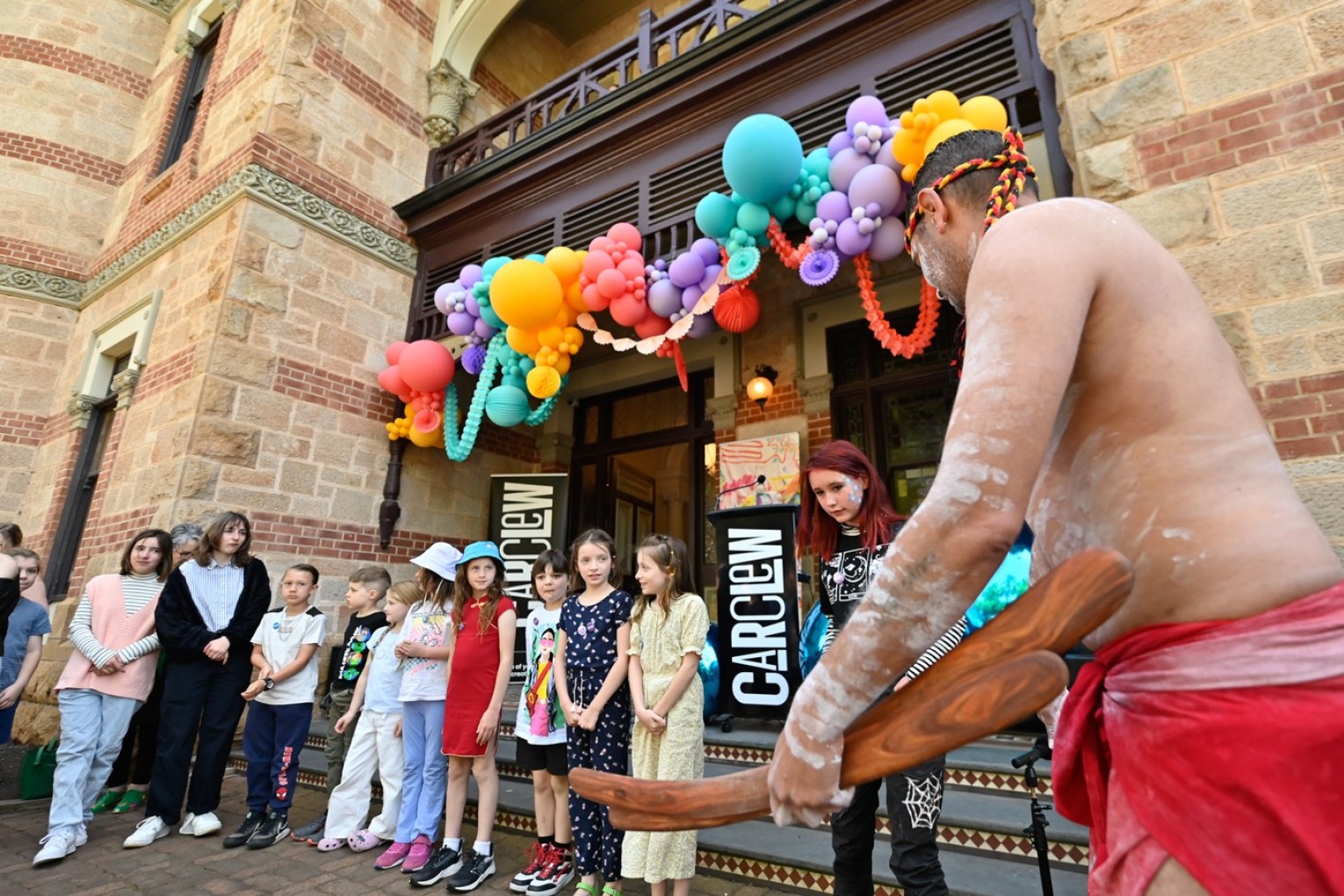 Representatives of SA's youth arts sector gathered at Carclew for the launch of its 2024-2028 strategic plan. Photo: Ben Searcy