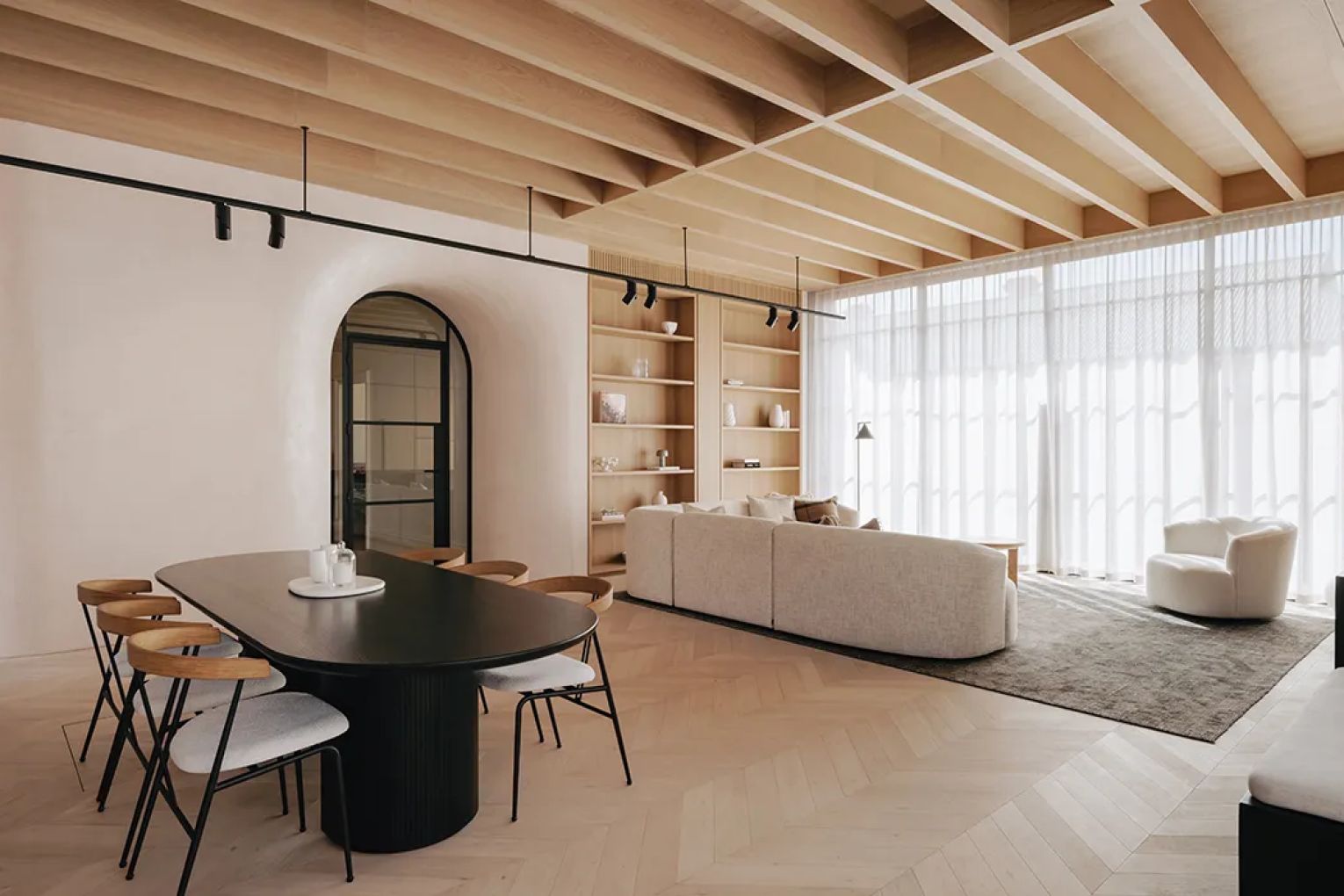 The stunning light-filled renovation of this North Adelaide property featured batten ceilings.