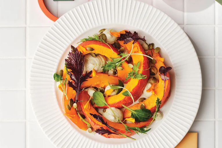 Thumbnail for Roast pumpkin, pepita yoghurt and garden leaf salad