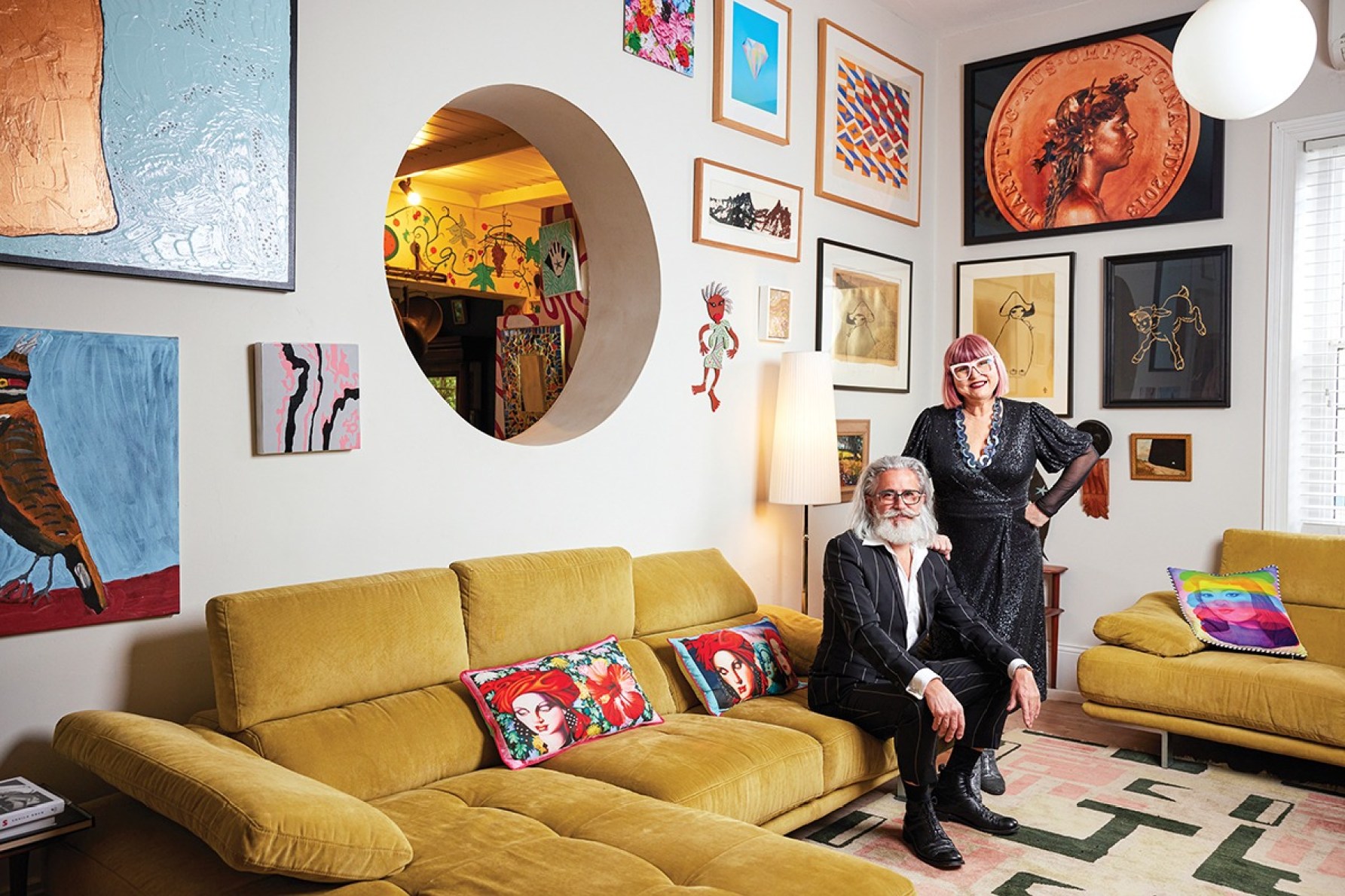 Nick Phillips and Heather Croall have transformed Heather’s parents’ Torrensville home into a gallery with all the pieces they love, predominately by South Australian artists.