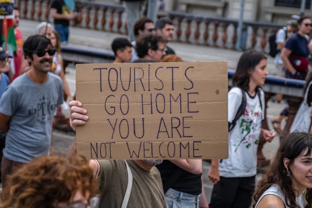 Thumbnail for Water guns aimed at tourists as fed-up locals protest overtourism