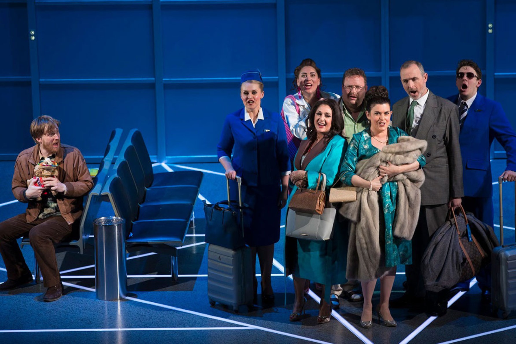 Fasten your seatbelts... a photo from the Scottish Opera season of 'Flight' in 2018. Photo: James Glossop, courtesy Scottish Opera