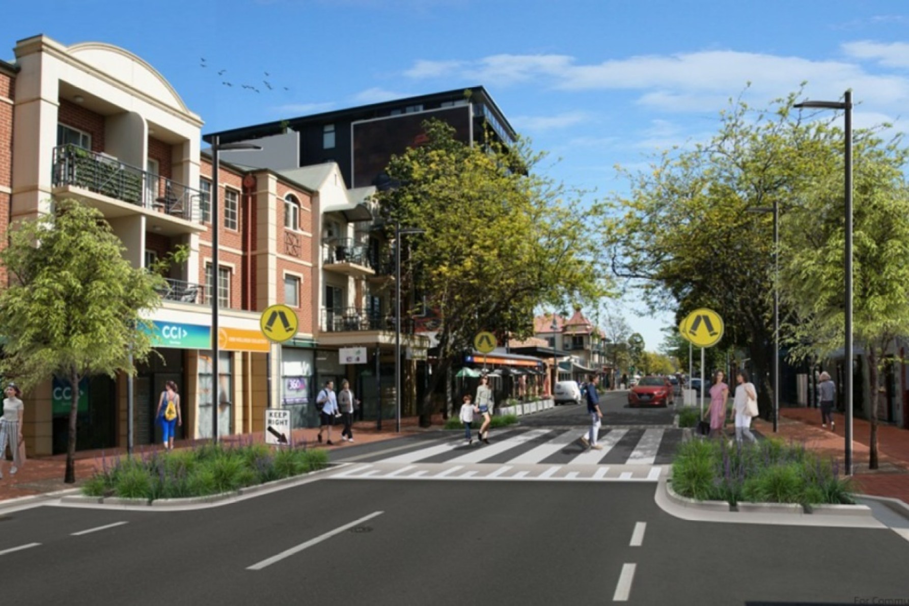 A proposed render for a wombat crossing on Melbourne Street that the Adelaide City Council published in 2023. This picture: via Facebook