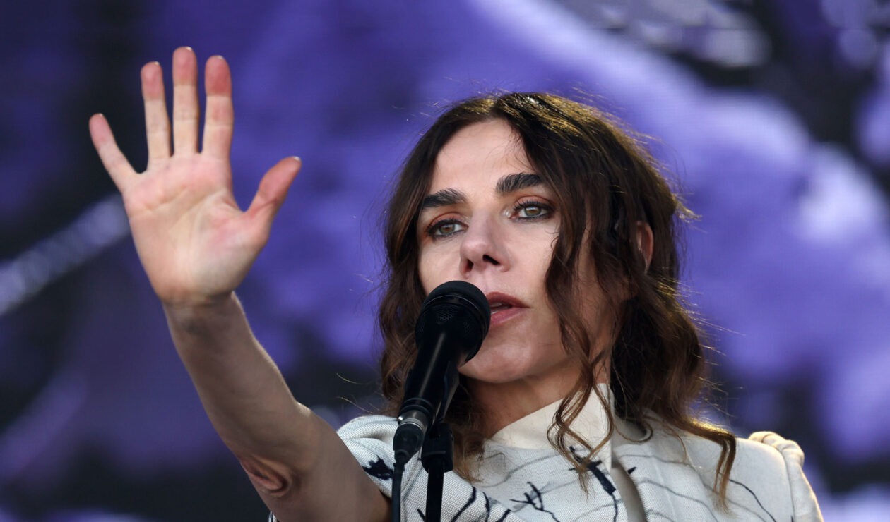 PJ Harvey performs at the Glastonbury Festival in Britain this year. Photo: Andy Rain / EPA