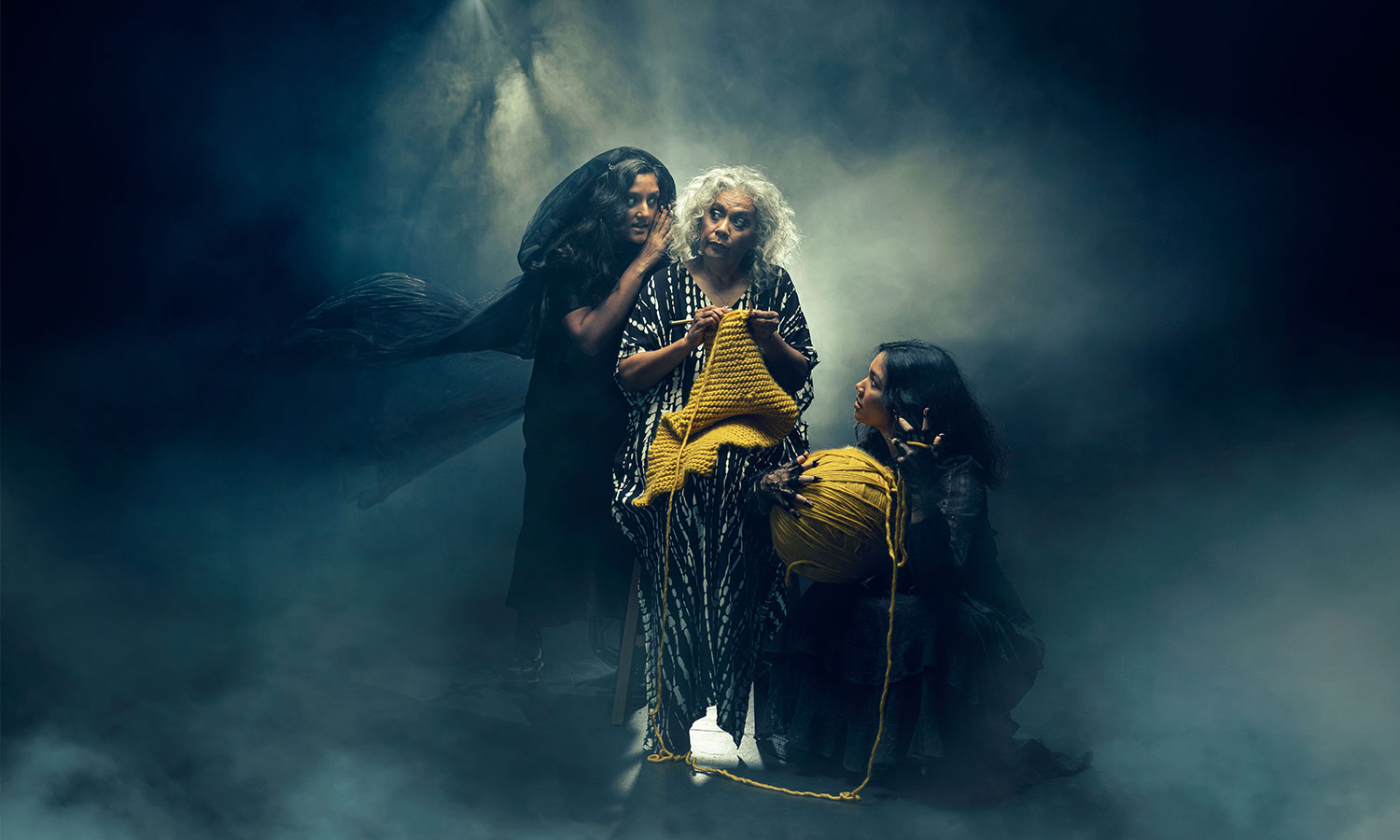 Roxanne McDonald leads the witches in a new take on Macbeth, which kicks off La Boite's 2025 season. Photo: David Kelly