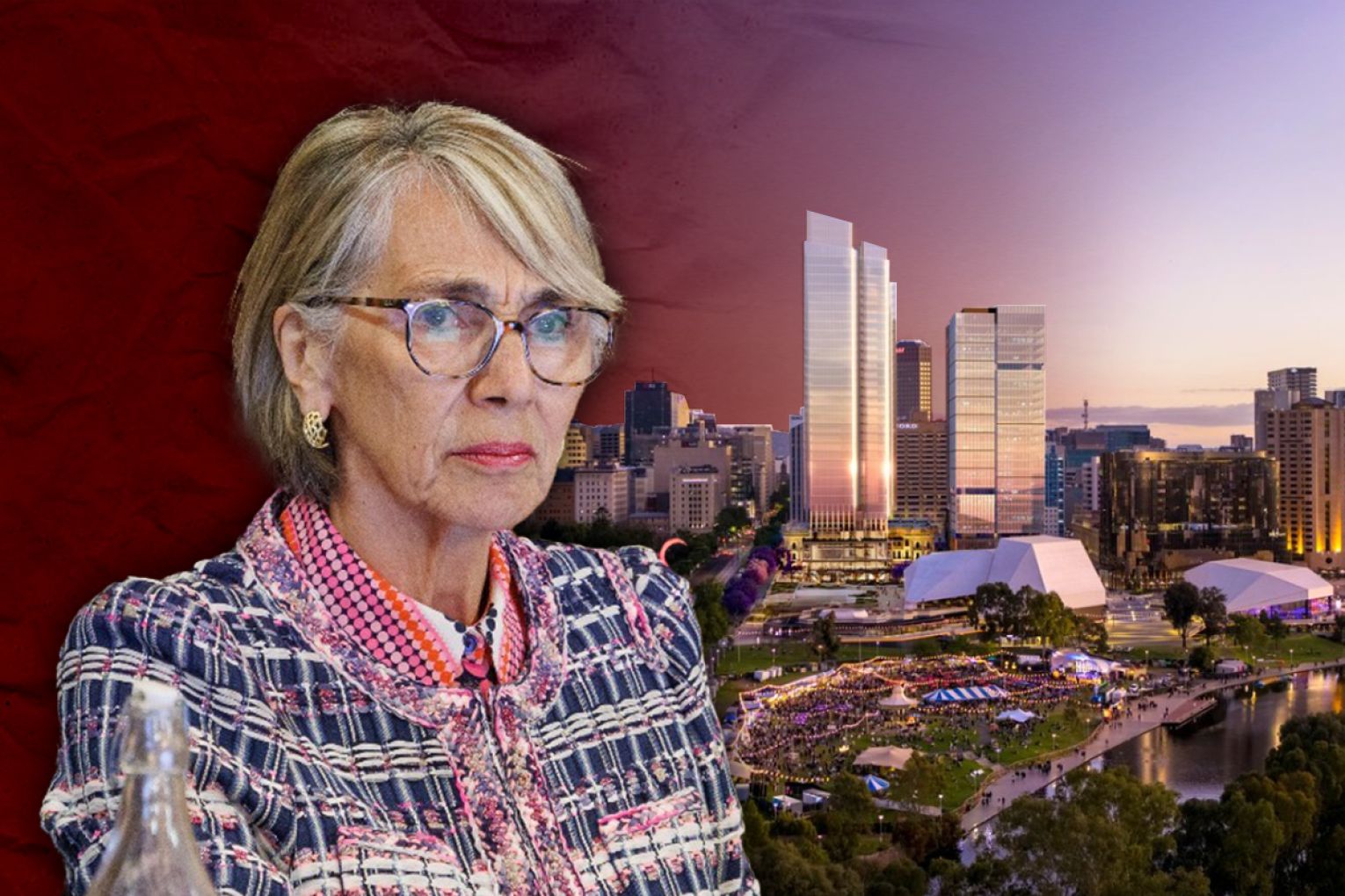 Lomax-Smith is a vocal defender of heritage buildings and doesn't want to see the new development overshadowing Parliament House. Graphic: Jayde Vandborg/InDaily 