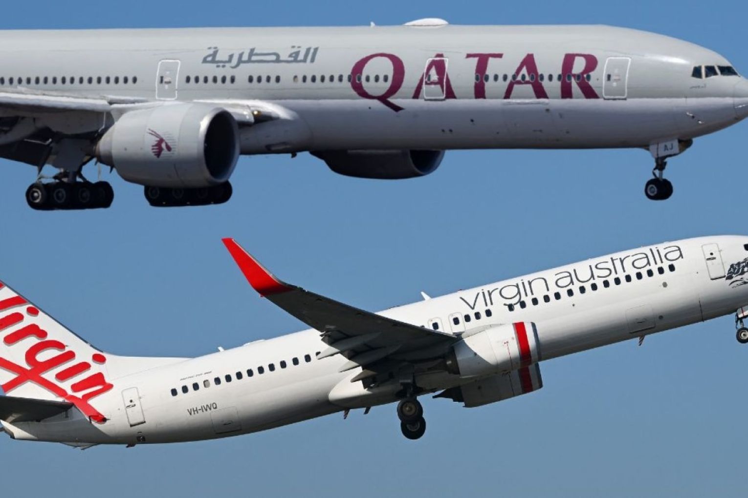Qatar Airways' acquisition of a 25 per cent stake in Virgin Australia has been approved. Photos: Getty