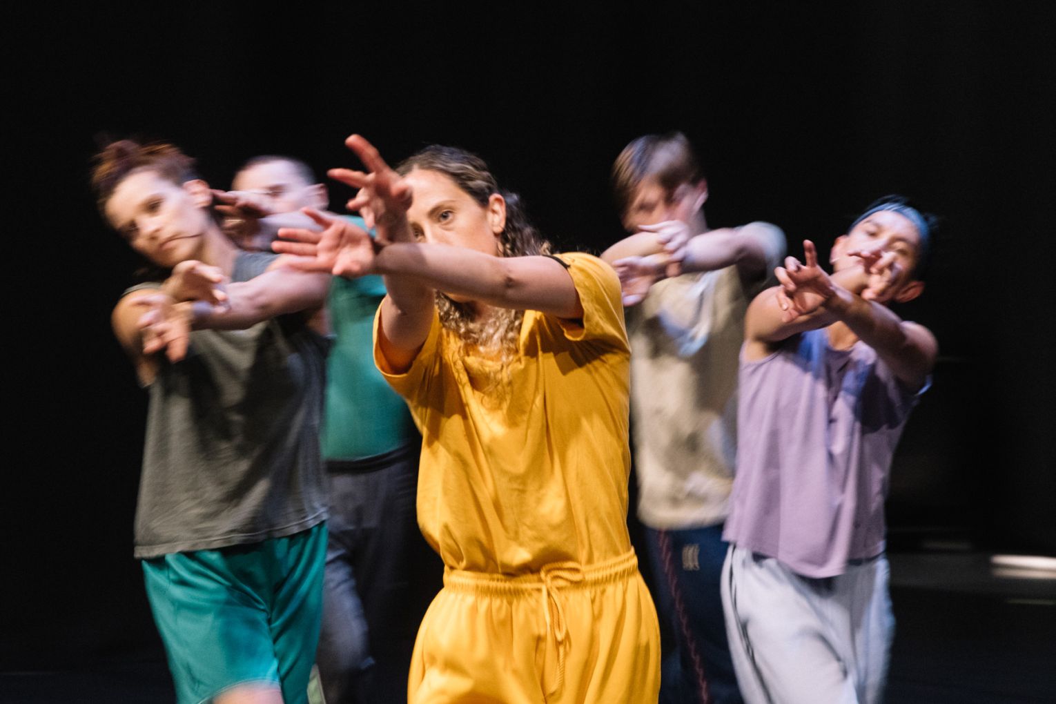 
Brianna Kell and ADT Ensemble, Sebastian Gielings, Zoe Wozniak, Patrick O'Luanaigh. Credit: Thomas McCammon 