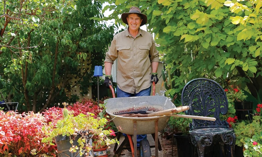 Kim Syrus in the garden. Photograph Ben Kelly.