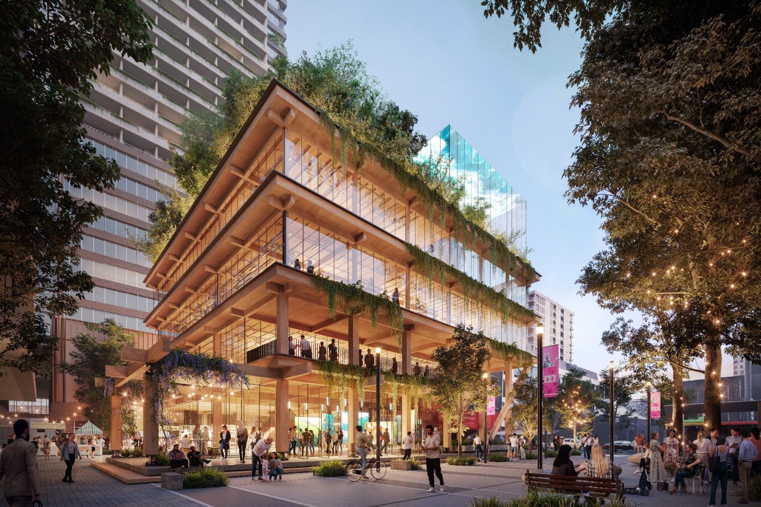 The state government bought the site from the Adelaide City Council in 2023 and plan for it to become a mixed-use precinct, including a minimum of 392 apartments. Render: Renewal SA.
