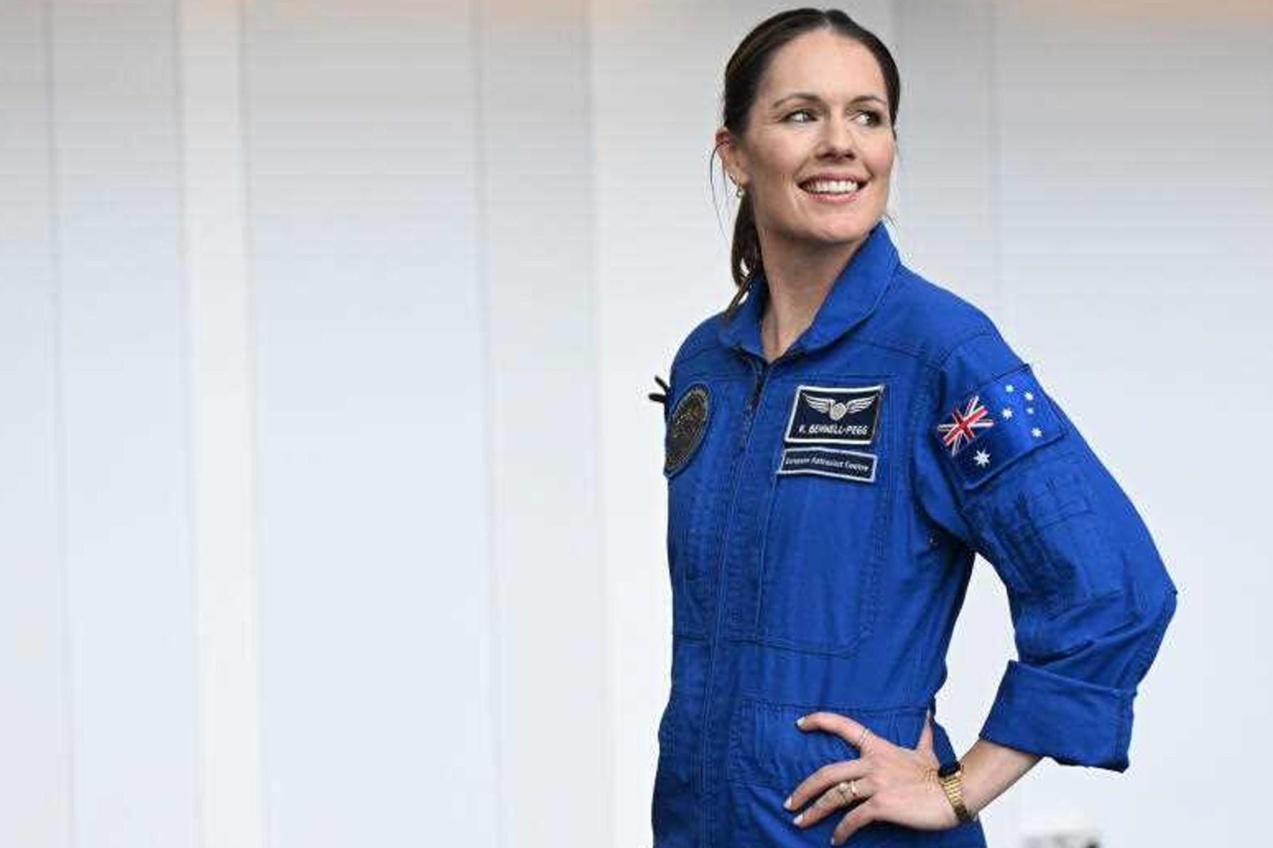 Australian astronaut Katherine Bennell-Pegg says space research is important for earth. Photo: Darren England/AAP