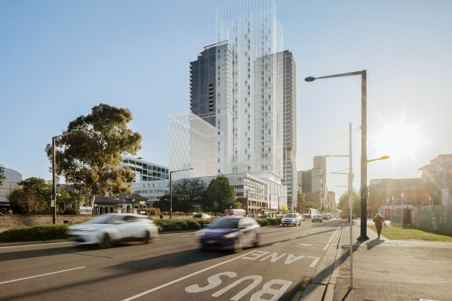 A hypothetical render of the type of development that could sprout up at 274-275 North Terrace. Image: supplied