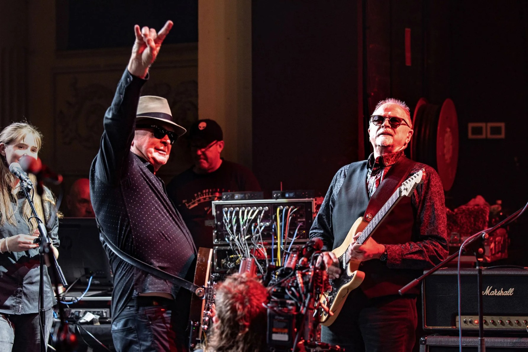 The Angels' John and Rick Brewster on stage during a performance at the Thebarton Theatre in December 2021. Photo: Oscar Lewis