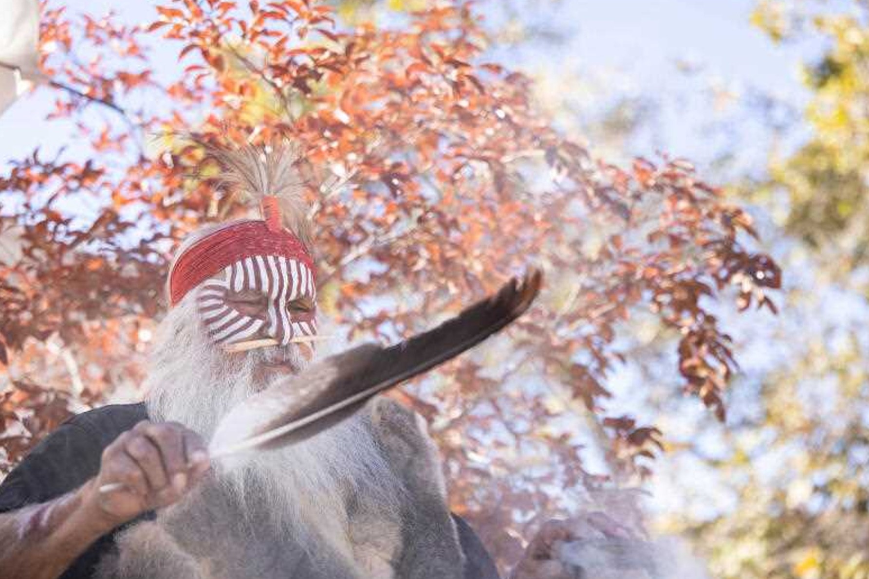 Ngarrindjeri elder Major Sumner conducted a smoking ceremony to mark the repatriation of remains. Photo: supplied