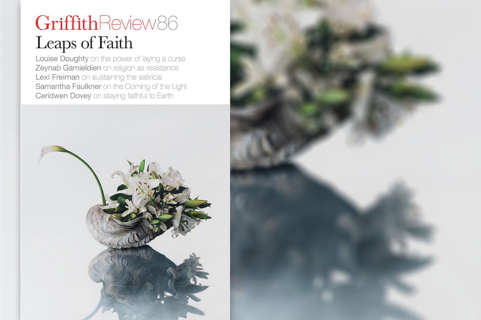 The latest edition of Griffith Review, Leaps of Faith, explores the subject through poetry, prose and art. 