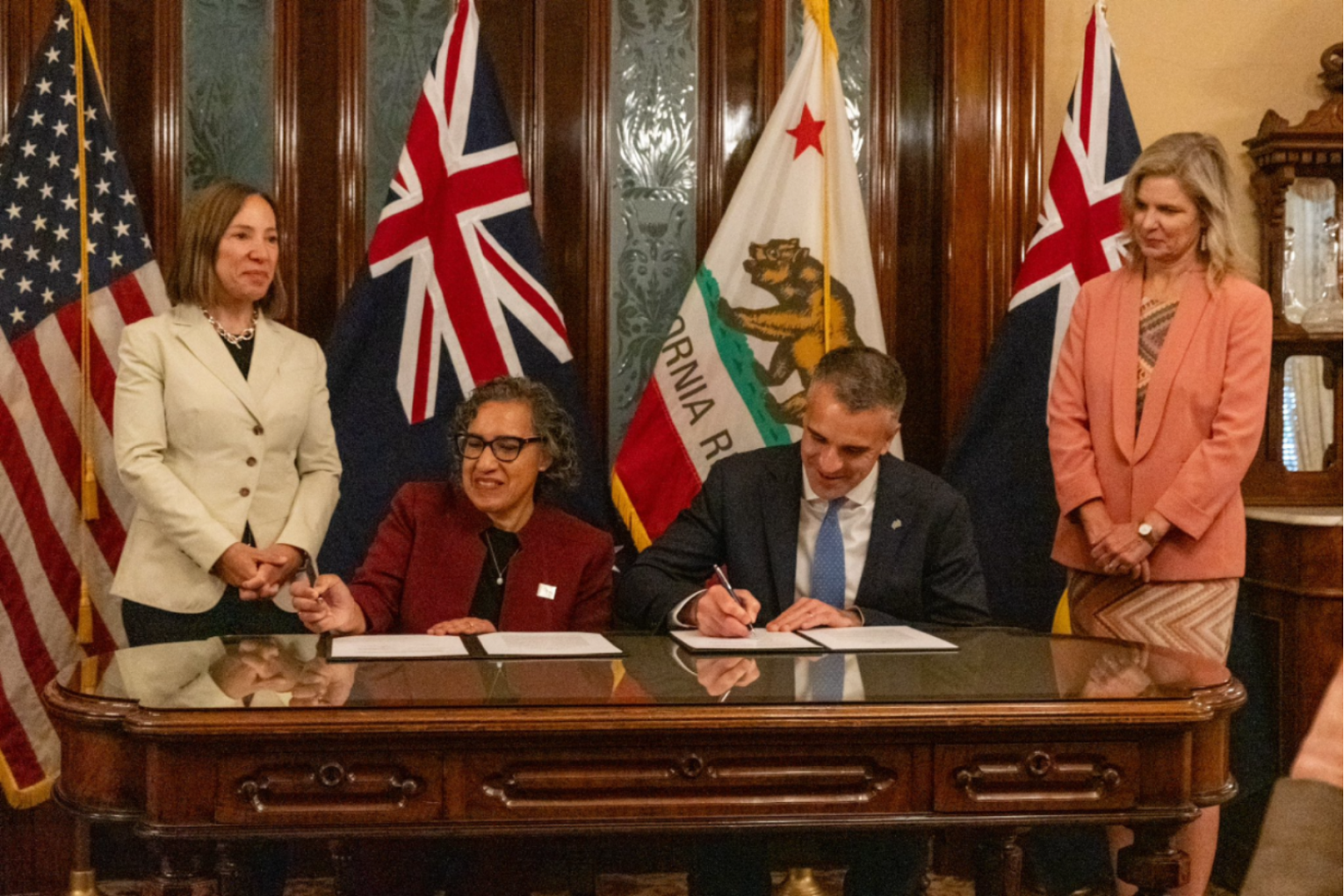 Peter Malinauskas has signed an agreement with the state of California while on his US trip. Photo: Peter Malinauskas / X