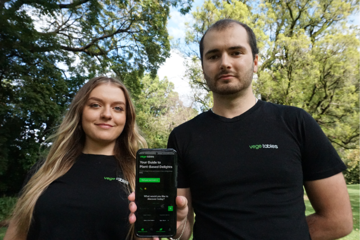 Jessica Barker and Jacob Baxter were inspired to found Vege-Tables after struggling to find options which fit their dietary requirements. Photo: supplied