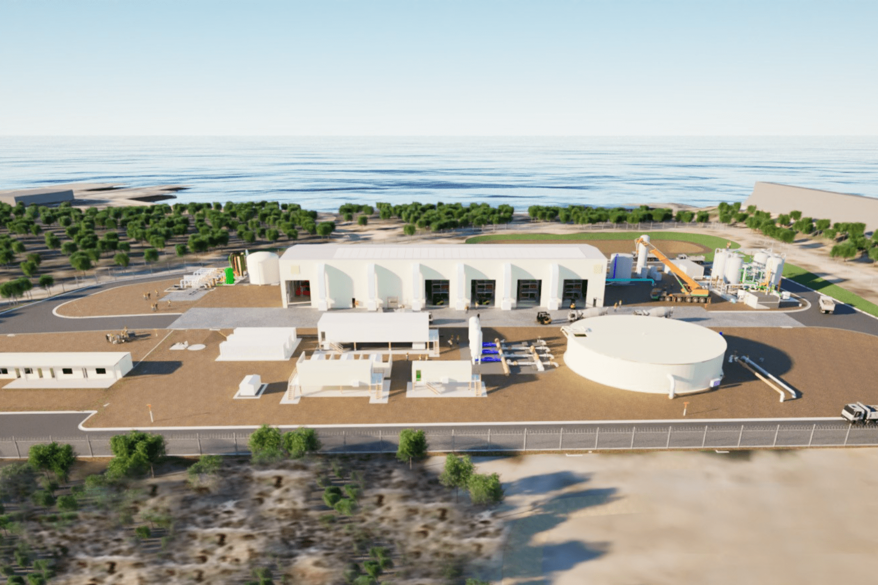 Concept design image for the Eyre Peninsula desalination plant. Final design to be confirmed. Image: SA Water