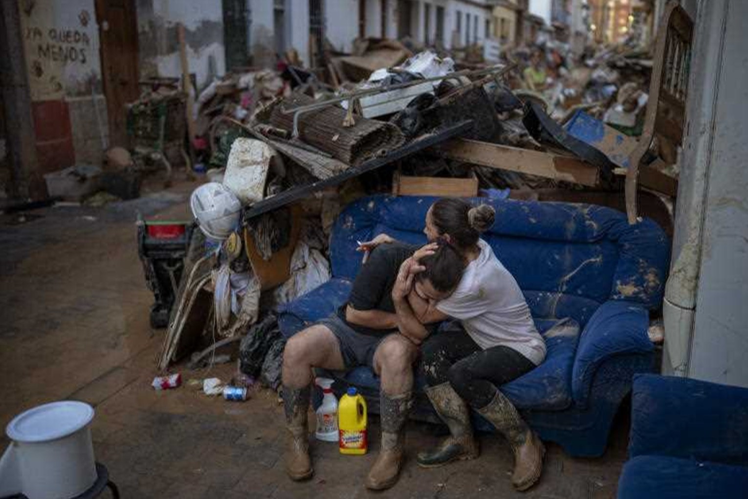 Floods surged through suburbs south of Valencia on October 29, killing more than 200 people. Photo: AP