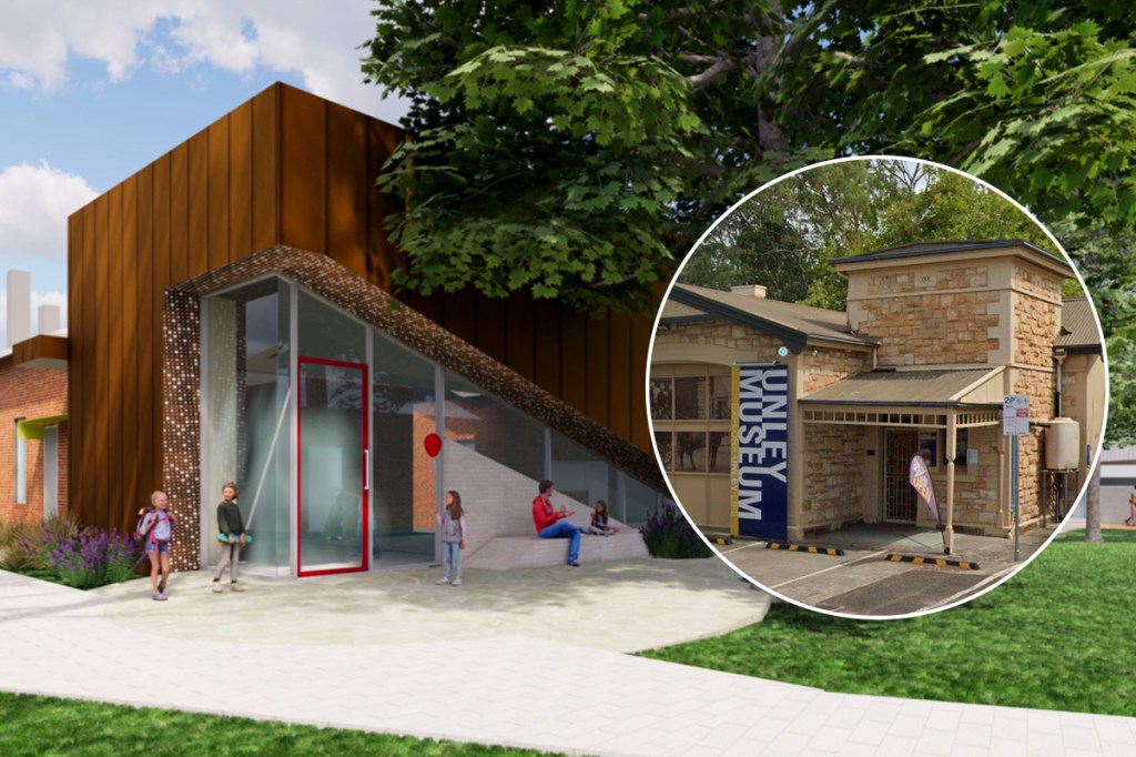 Unley Council has revealed plans for its expansion of the Unley Museum Image: Grieve Gillett Architects, inset photo: City of Unley