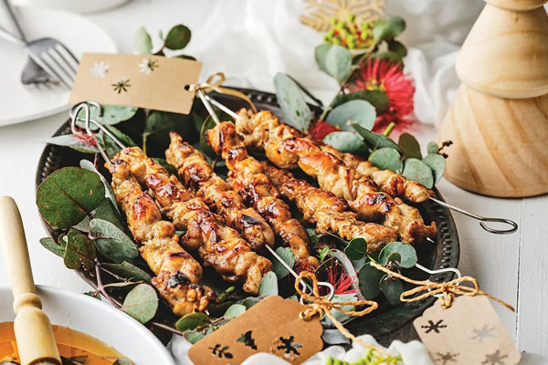 Thumbnail for Eucalyptus honey-grilled turkey skewers