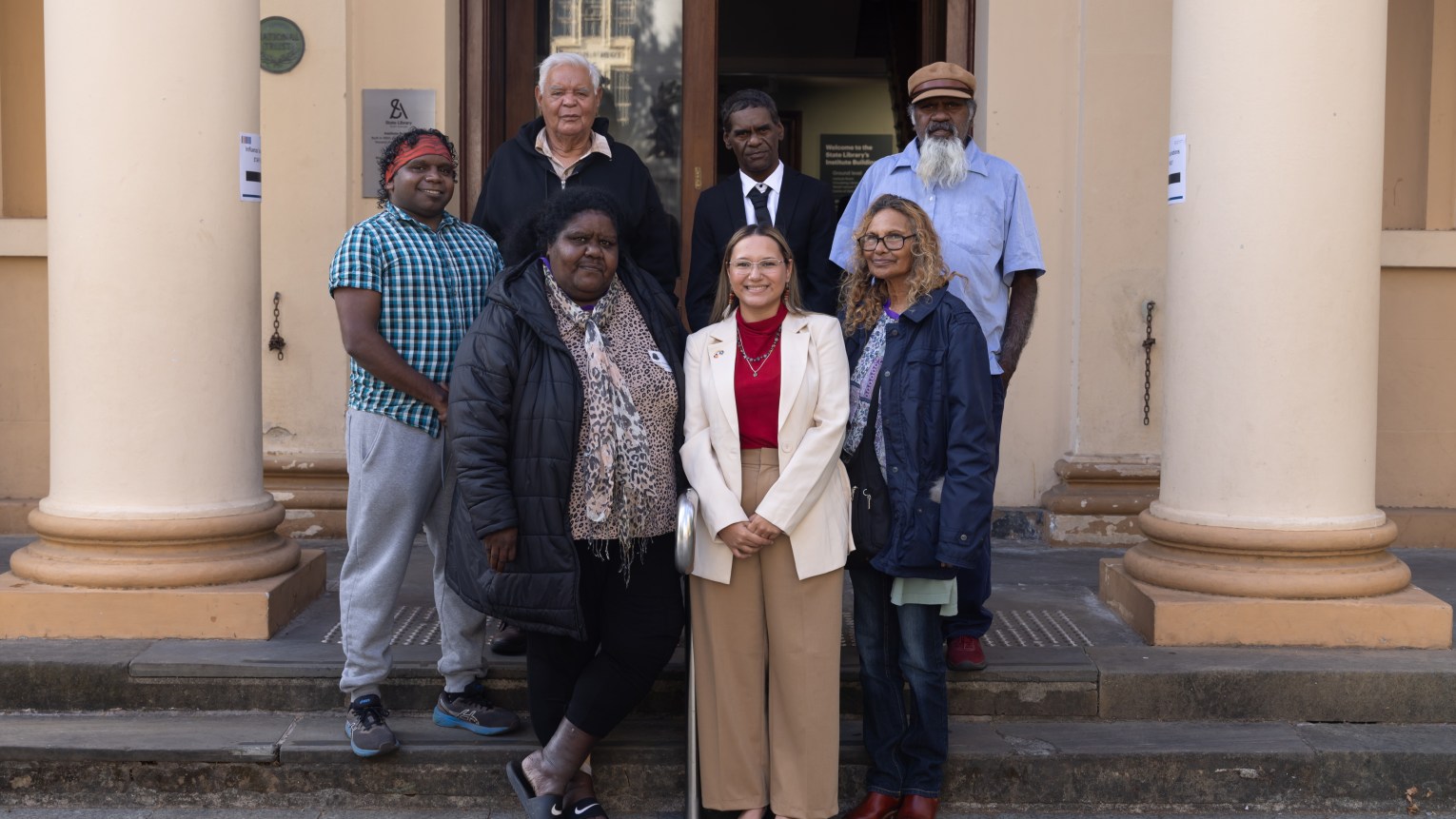 Dharma Ducasse-Singer (bottom row centre) with members of the Far North Local Voice. Top row: Mark Campbell, Donald Fraser, Christopher Dodd, Johnathon Lyons. Bottom row: Melissa Thompson, Dharma Ducasse-Singer, Dawn Brown. Photo: First Nations Voice/supplied