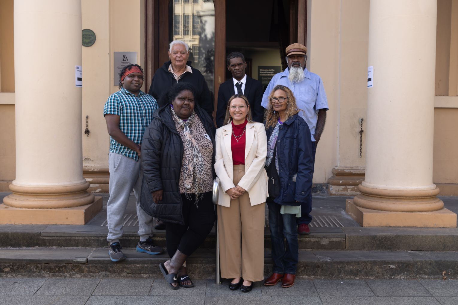 Dharma Ducasse-Singer (bottom row centre) with members of the Far North Local Voice. Top row: Mark Campbell, Donald Fraser, Christopher Dodd, Johnathon Lyons. Bottom row: Melissa Thompson, Dharma Ducasse-Singer, Dawn Brown. Photo: First Nations Voice/supplied
