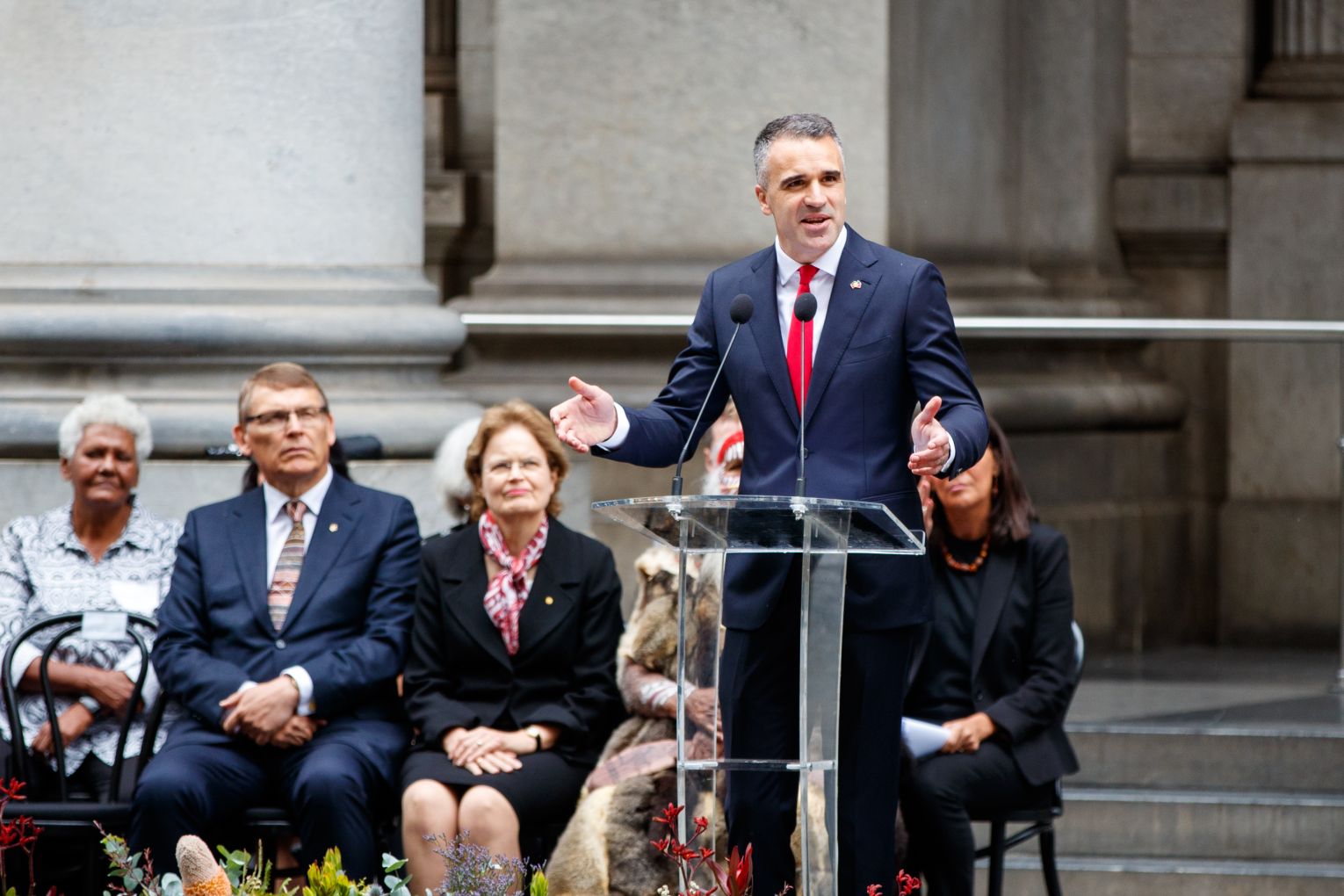 Premier Peter Malinauskas welcoming the passing of the First Nations Voice Act. Photo: Matt Turner/AAP