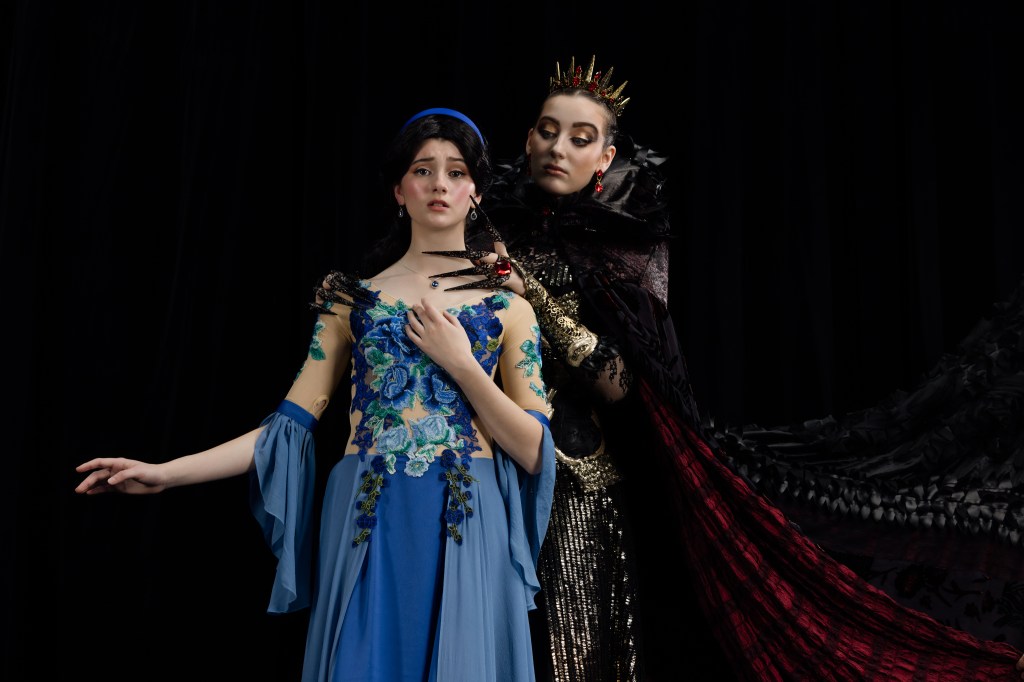 Caitlin Volker as  Snow White and 
Sophia Gougoulas as  The Evil Queen in Ballet Theatre Queensland's new version of the ballet Snow White. Photo:  Kate Taylor, Quince and Mulberry Studios.