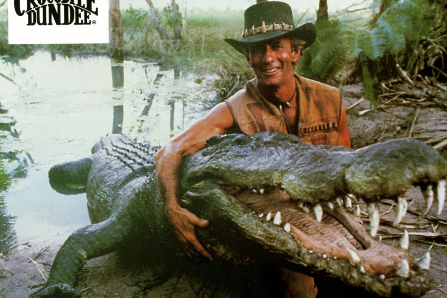 Burt the saltwater croc became a global star alongside Paul Hogan. Photo: AAP