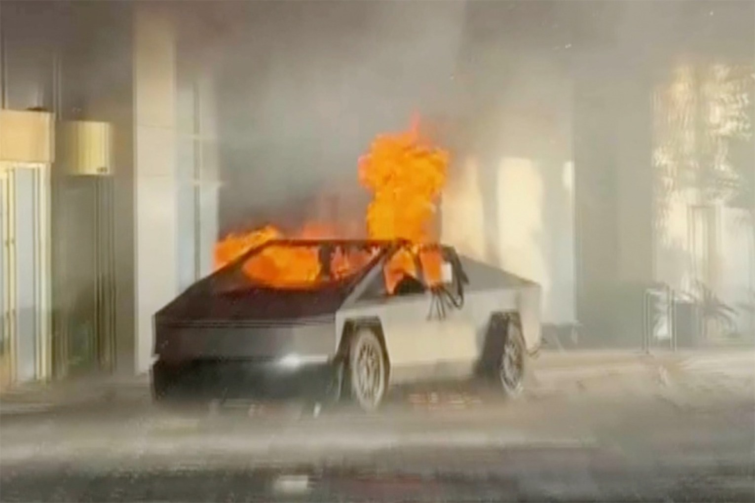 A Tesla Cybertruck exploded outside US president-elect Donald Trump's hotel in Las Vegas. Photo: AAP.