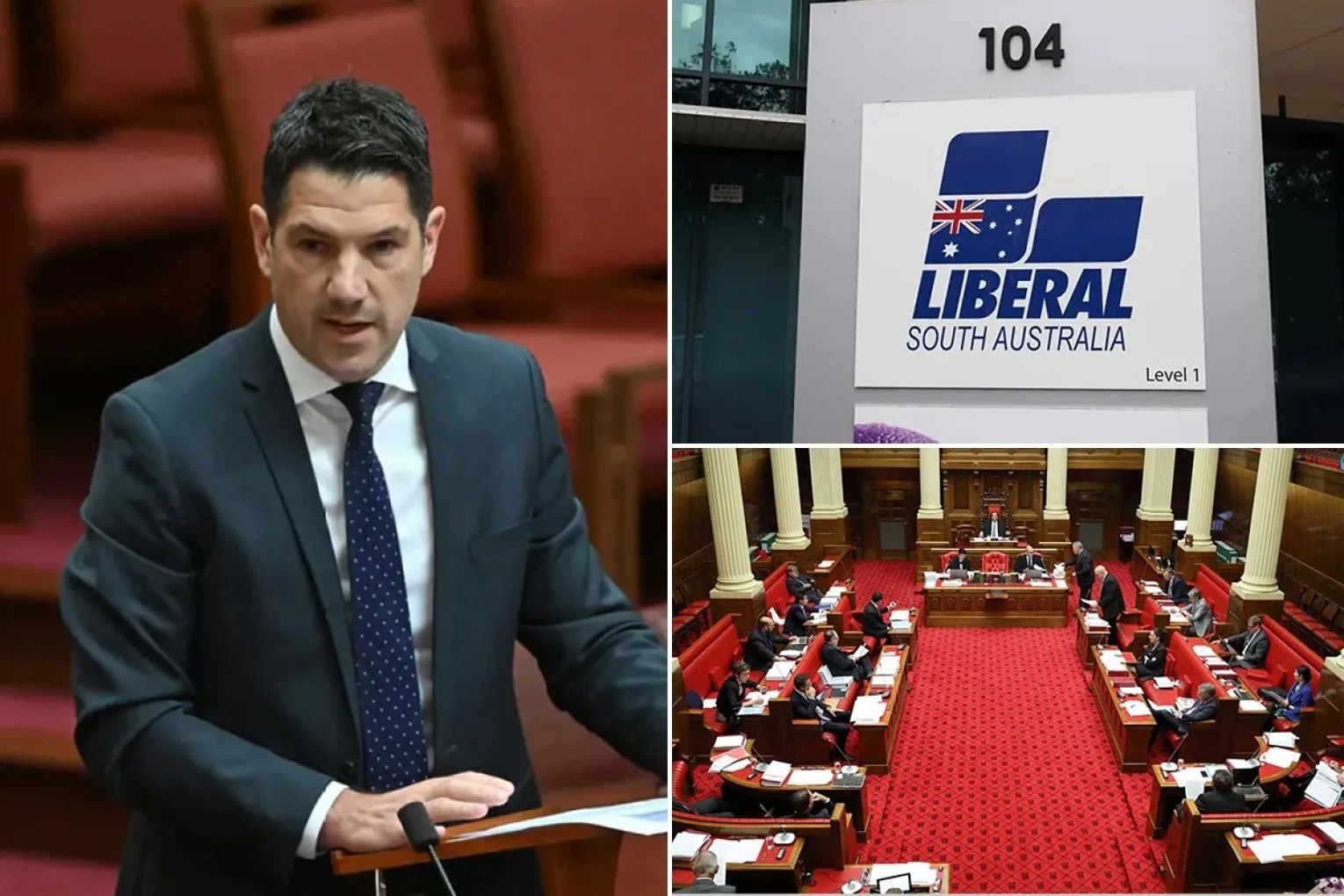 Senator Alex Antic has bolstered the Right faction's presence on the Liberal Party's State Council, which votes on Upper House preselections. Left photo: Mick Tsikas/AAP, right photos: Tony Lewis/InDaily