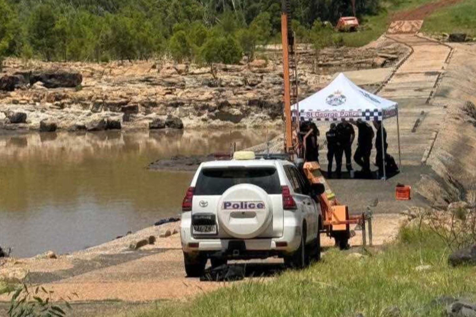 The search began on Sunday afternoon after the man went missing at Beardmore Dam near St George. Photo: Queensland Police