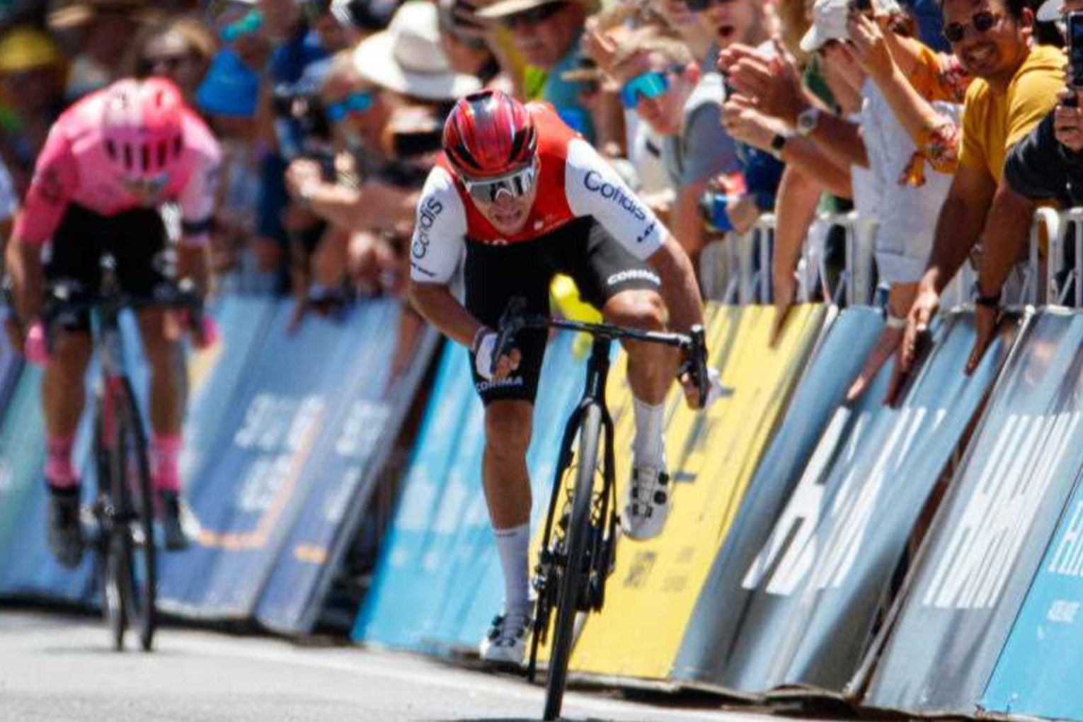 Bryan Coquard has won his second Tour Down Under stage, at Victor Harbor. Photo: Matt Turner/AAP