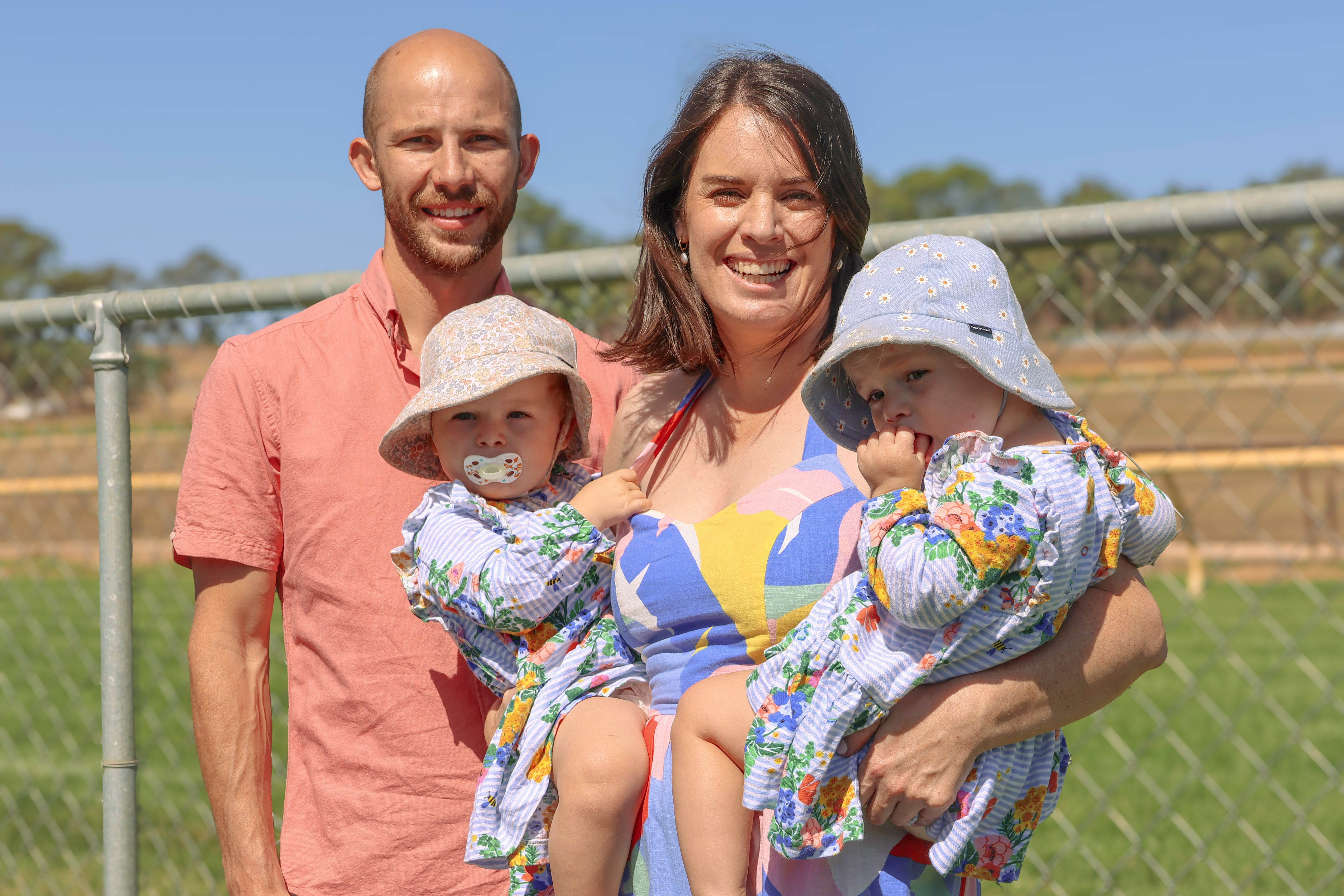 Christopher Horne and Sophie Roberts with Poppy and Lily