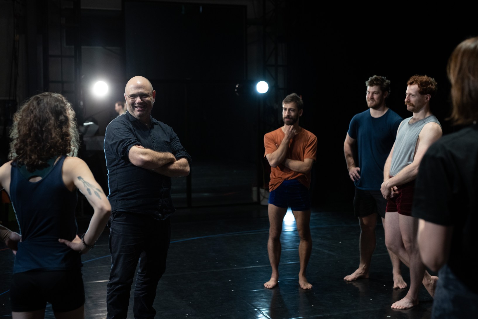 The globally successful Circa's artistic director Yaron Lifschitz at a rehearsal with company artists.
