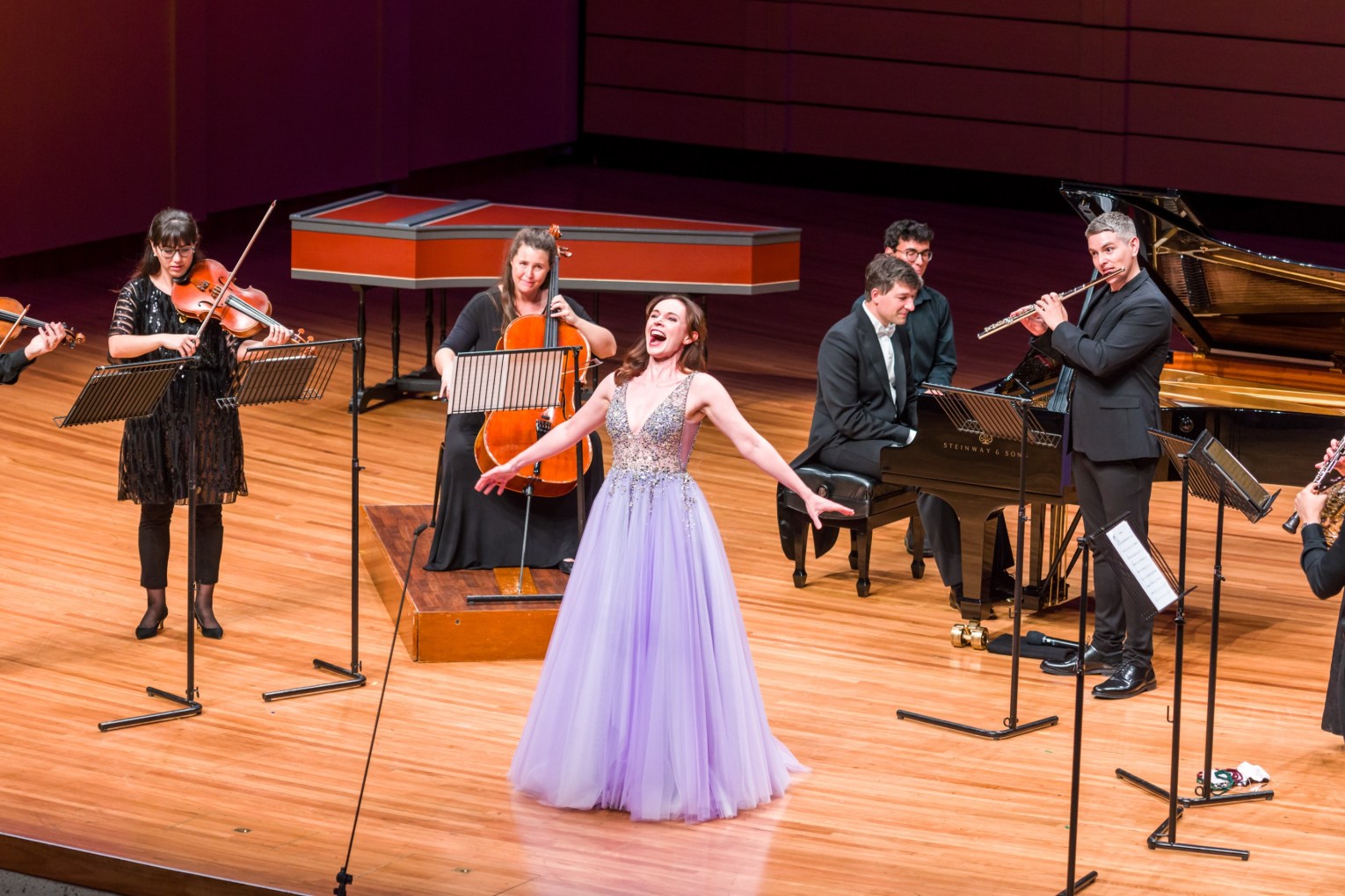 Soprano Alexandra Flood in full flight with Southern Cross Soloists. Photo: Darren Thomas