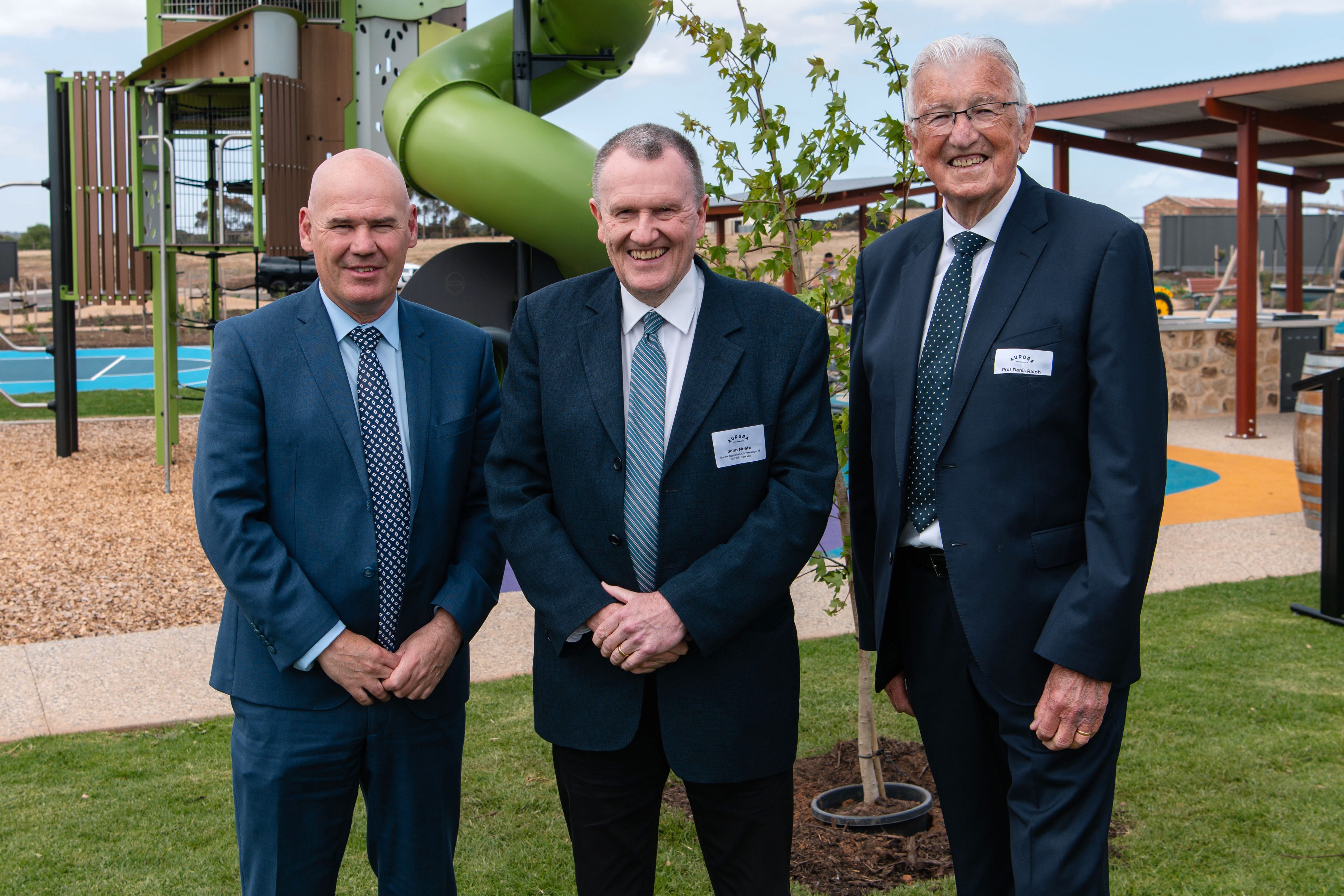 Dr Neil McGoran, John Neate and Professor Dennis Ralph