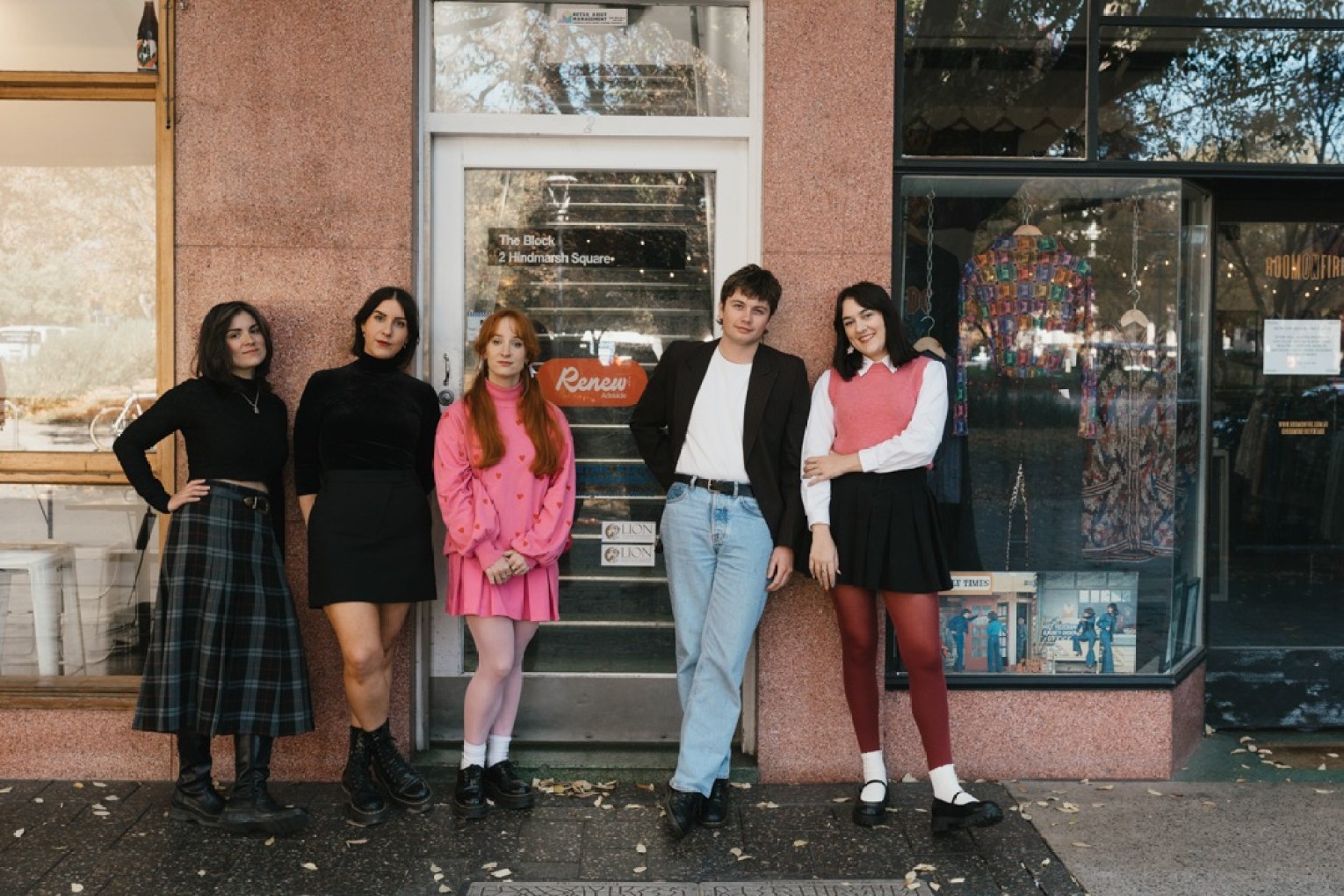 (L–R) Timothea Moylan, Gianna Murphy, Sophie Atkinson, Harry Evans, Karina Ward. This picture: Matisse Chambers/CityMag