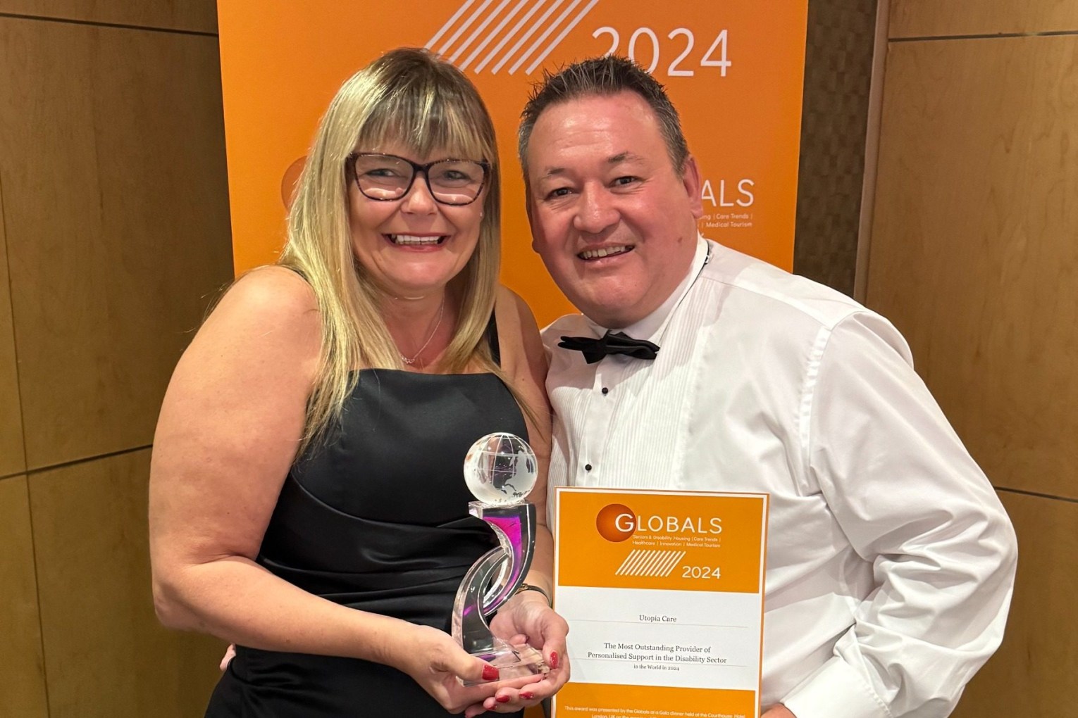 Utopia Care was awarded Most Outstanding Provider of Personalised Support in the Disability Sector at the 2025 International Enablement Awards in London. Photo: Supplied