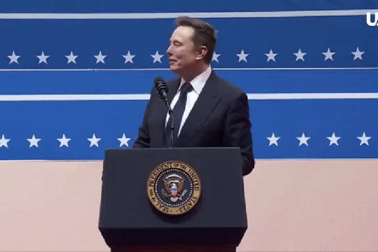 Thumbnail for Musk delivers twin salutes at Trump celebration