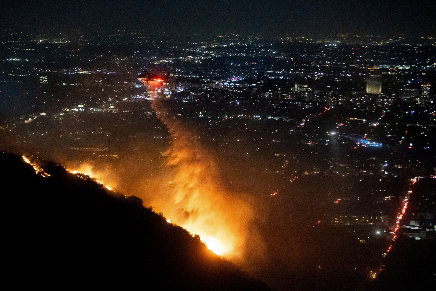 A new fire broke out in the Hollywood Hills on Wednesday evening, forcing more evacuations. 